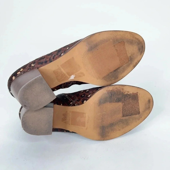 Madewell Rosie Ankle Boot Leopard Print Calf Hair Leather Brown Zipper Size 6.5 - Picture 11 of 13